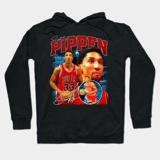 Scottie Pippen Basketball Legend Signature Vintage Retro 80s 90s Bootleg Rap Style Hoodie